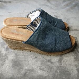 Skechers Women's‎ Denim Wedge Sandals